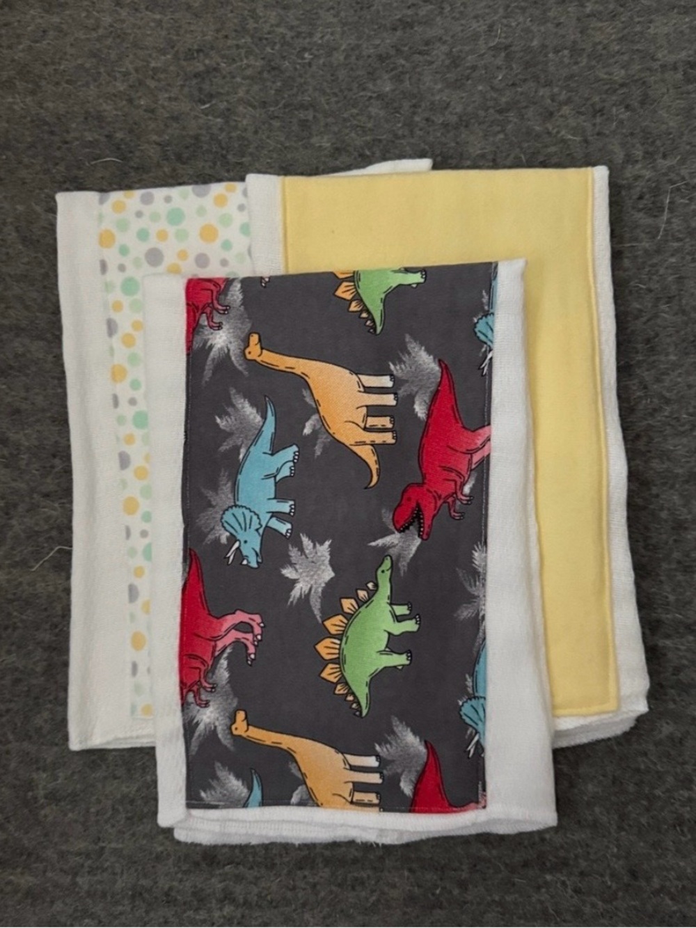 Handmade Baby Burp Cloths - Set of 3